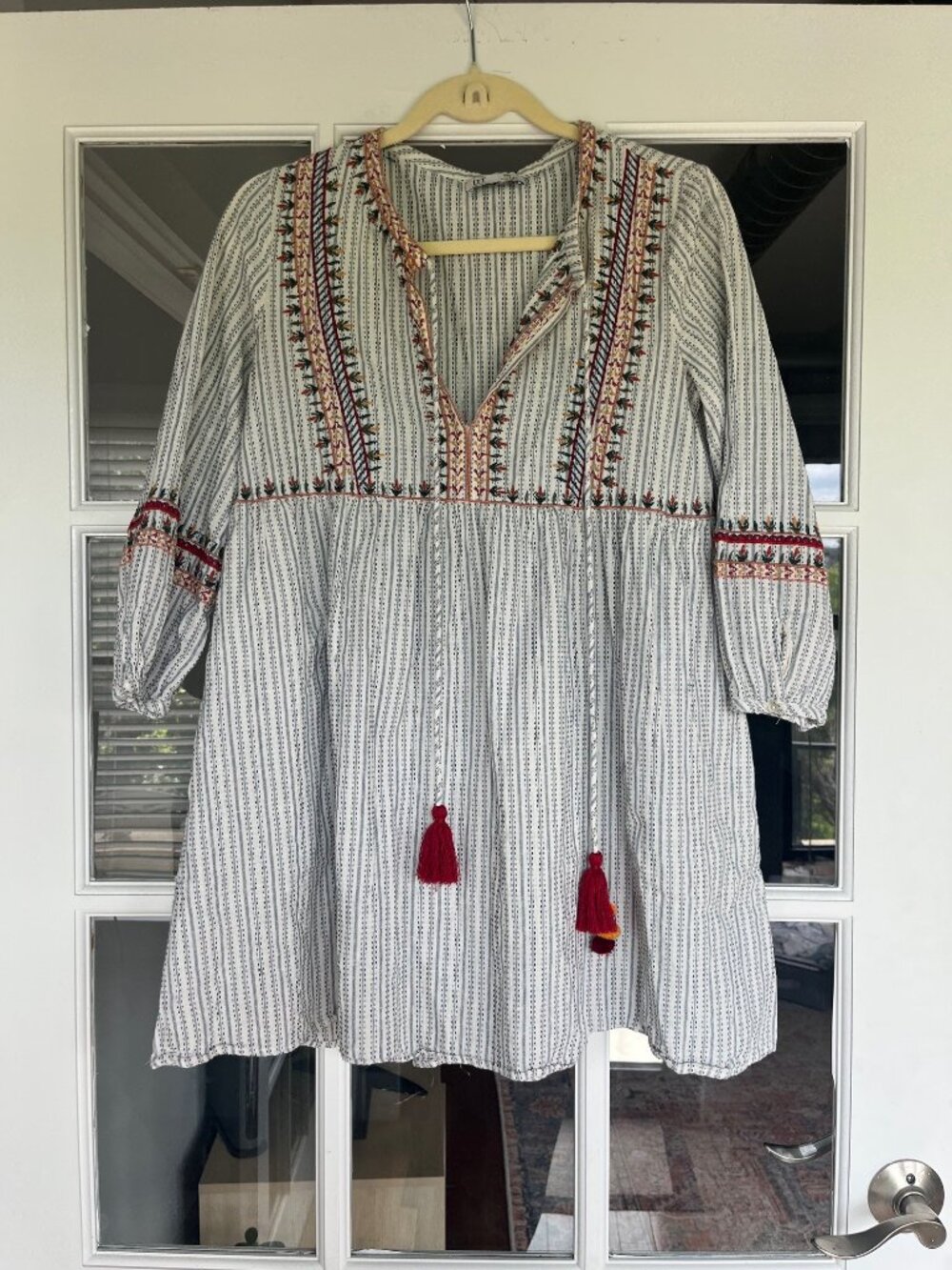 Free People Easy to Love Smocked Trim Mini Dress